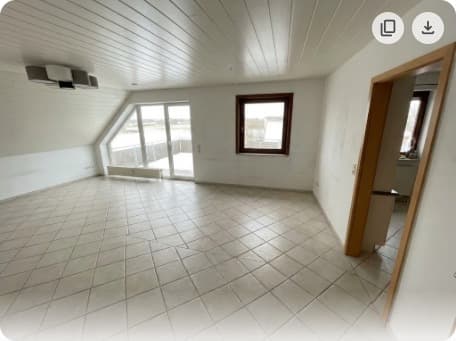 Raum nach der Wohnungsentrümpelung - besenrein